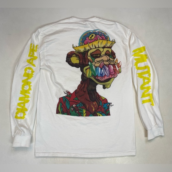 Diamond Supply Co. White Long Sleeve Tee with Colorful Graphic - Picture 1 of 6